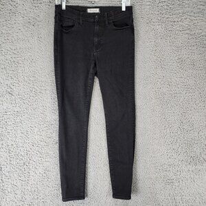 Madewell Jeans Womens 28 Black Stretch Mid Rise Roadtripper Skinny *Read*